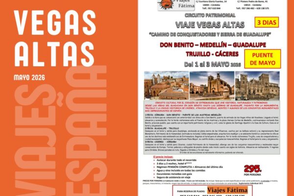 Vegas Altas – 1 al 3 de mayo 2026