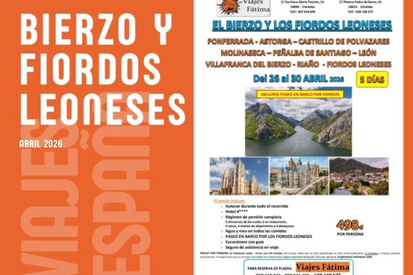El Bierzo y Fiordos Leoneses – 26 al 30 de abril 2026