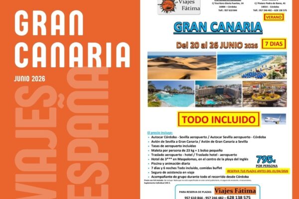 Gran Canaria – 20 al 26 de junio 2026