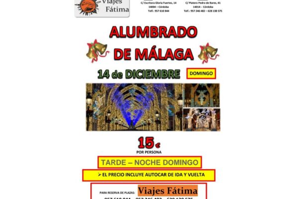Málaga – Alumbrado Navideño – 14 de Diciembre