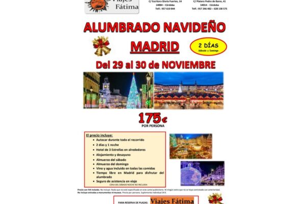Madrid – Alumbrado Navideño – 29 al 30 de Noviembre
