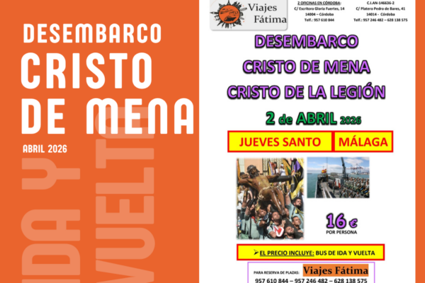 Desembarco Cristo de Mena Cristo de la Legión – 2 de abril 2026