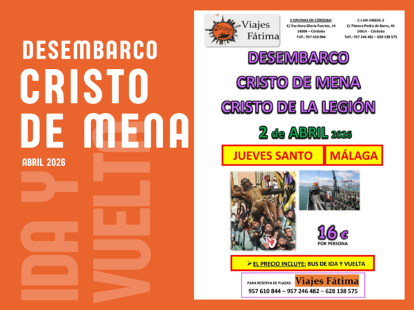 Desembarco Cristo de Mena Cristo de la Legión – 2 de abril 2026