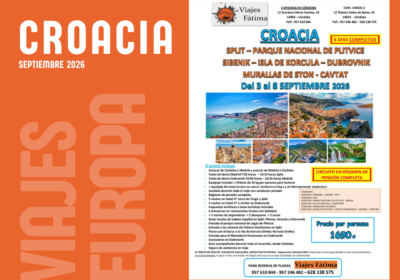 Croacia – 3 al 8 de Septiembre