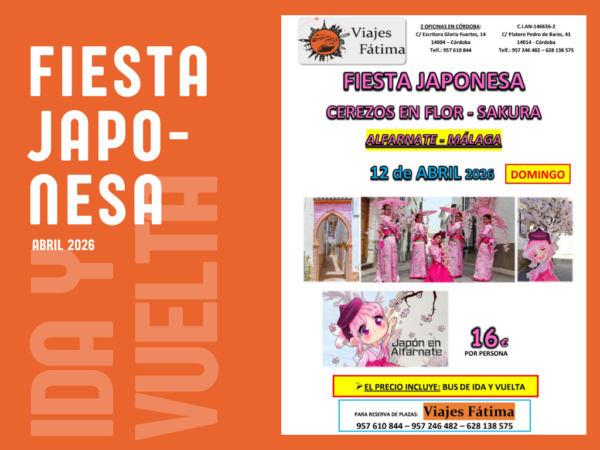 Fiesta Japonesa Cerezos en flor – Sakura – 12 de abril 2026