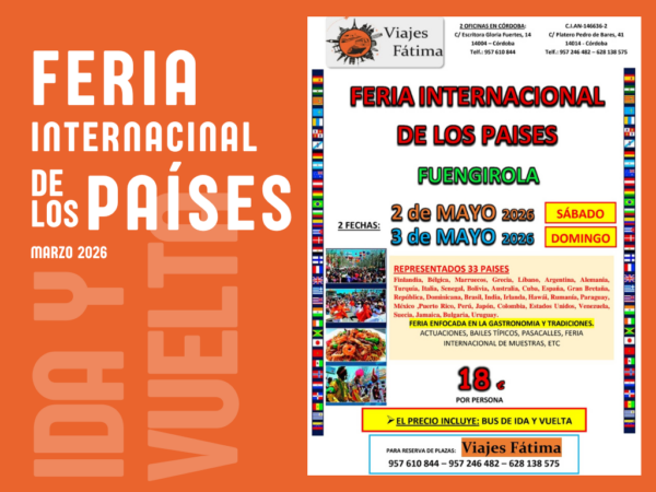 Feria Internacional de los Países – 2 de MAYO 2026 – 3 de MAYO 2026