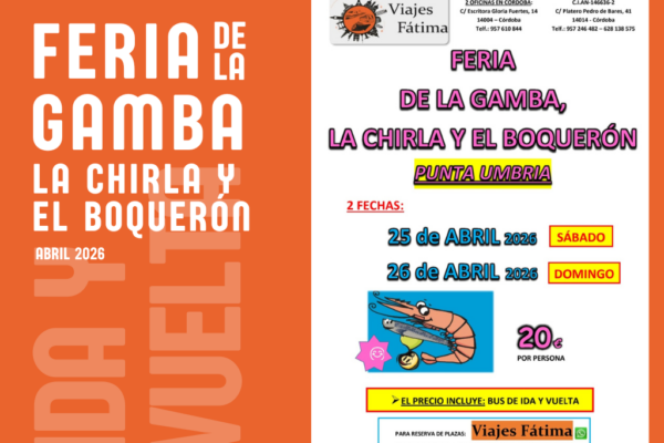Feria de la Gamba, la Chirla y el Boquerón – 25 de Abril 2026 – 26 de Abril  2026
