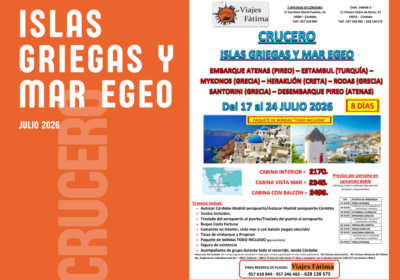 Islas Griegas y Mar Egeo – 17 al 24 de Julio